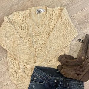 cervelle Vintage sweater textured knitted off-white